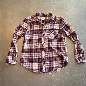Plaid Flannel Shirt in Purple and White